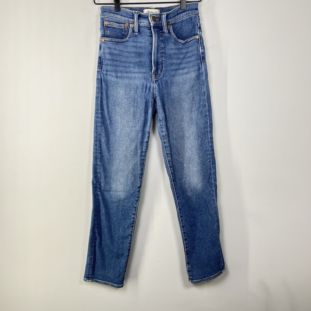 Madewell Perfect Vintage Jeans Womens 25 High Rise Crop Straight Leg‎ Denim
